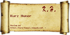 Kurz Hunor névjegykártya